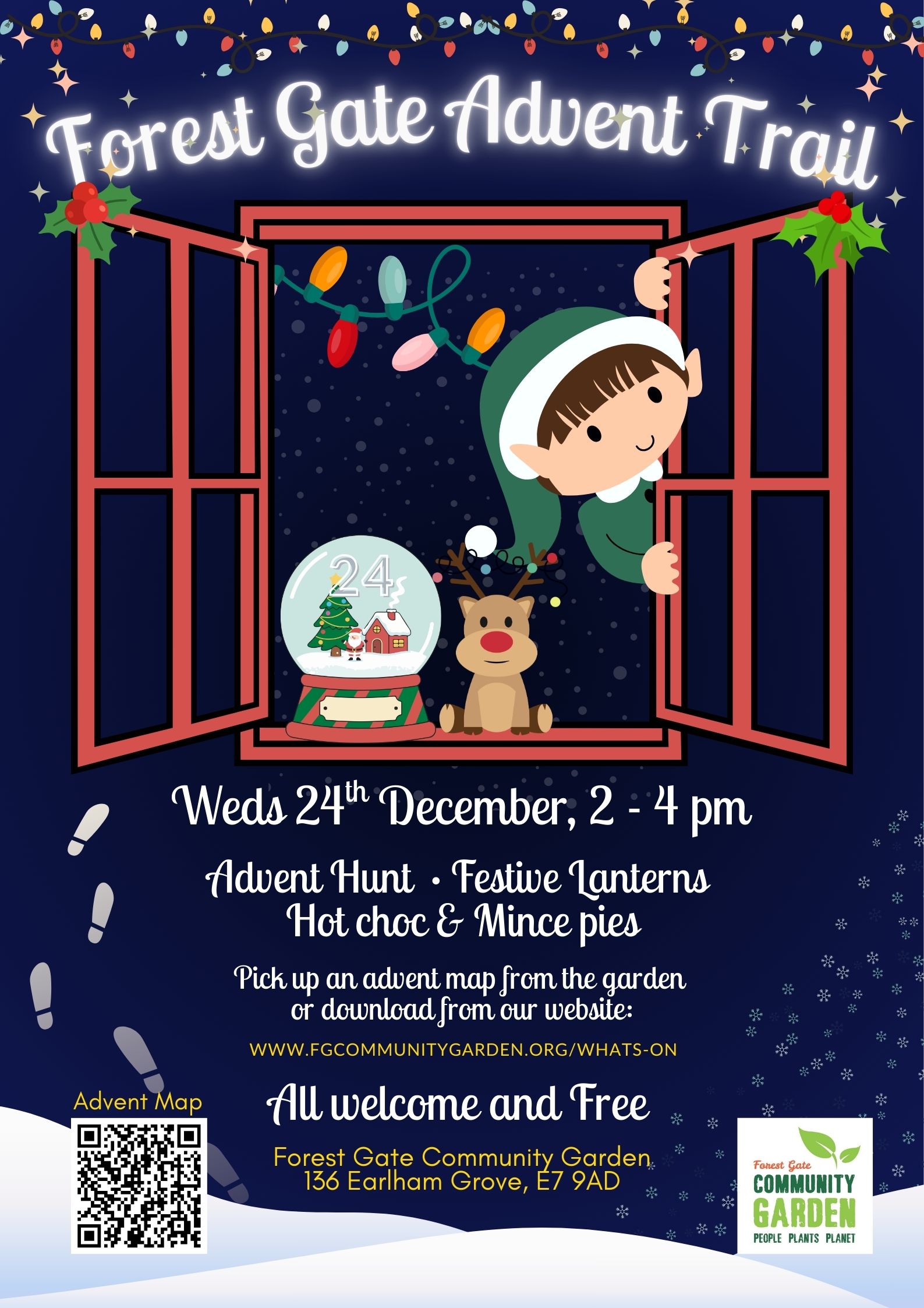 Forest Gate Advent Trail. 24th December 2025. 2 - 4 pm at Forest Gate Community Garden.