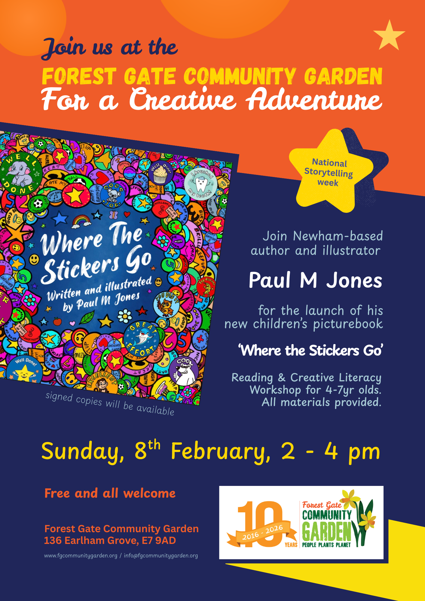 flyer for where the stickers go a creative adventure