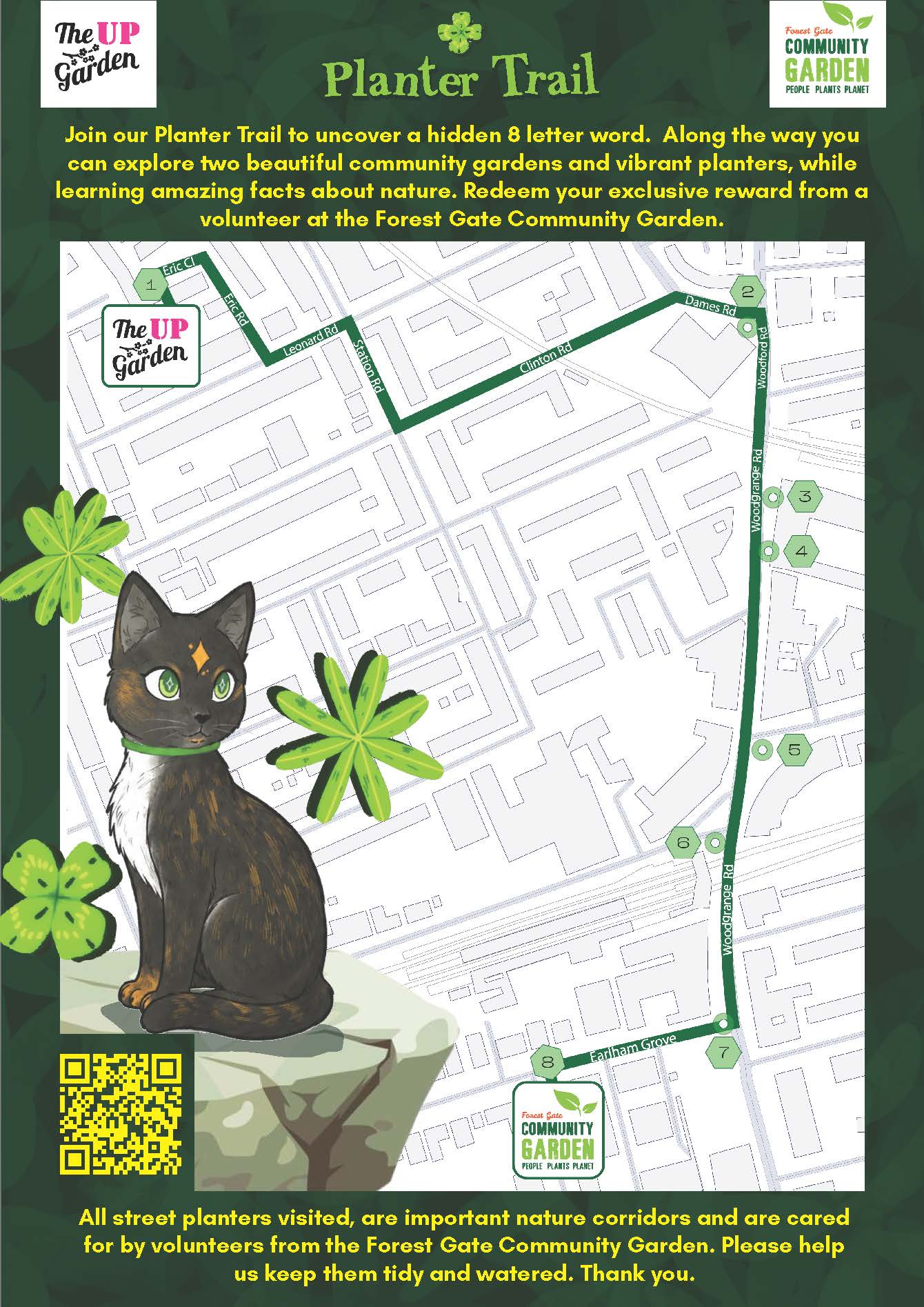 The Planter Trail from The Up Garden to Forest Gate Community Garden.